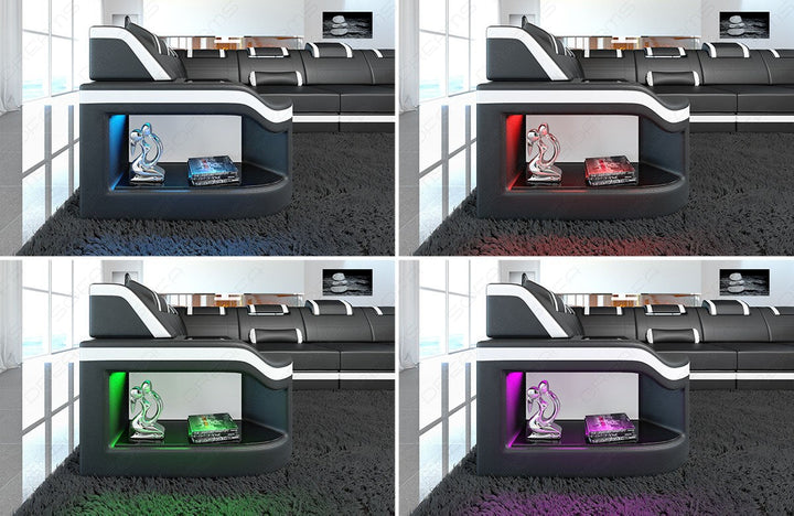 Detailbild der LED-Beleuchtung beim Sofa Padua