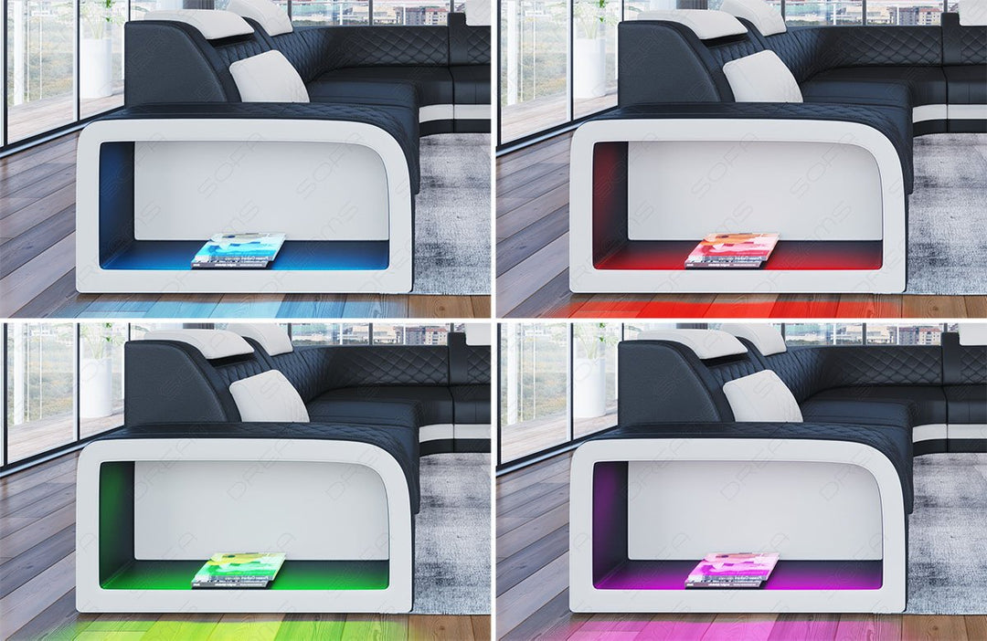 Detailbilder der LED Beleuchtung beim Sofa Foggia