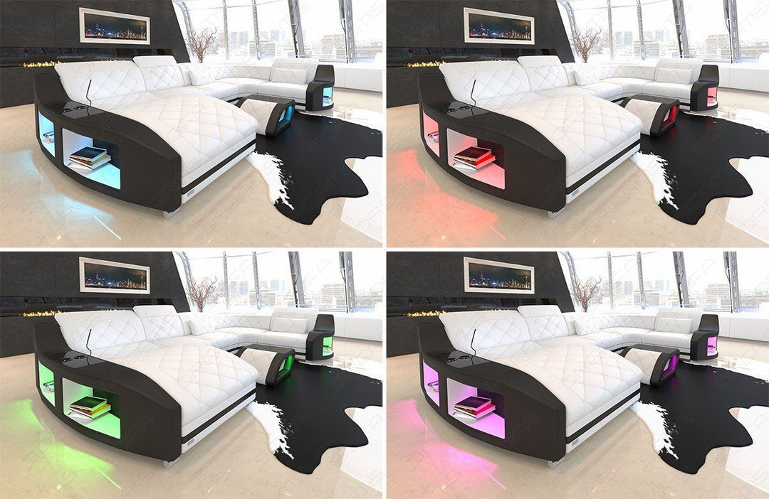 Detailbild der LED-Beleuchtung beim Sofa Swing