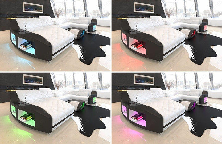 Detailbild der LED-Beleuchtung beim Sofa Swing