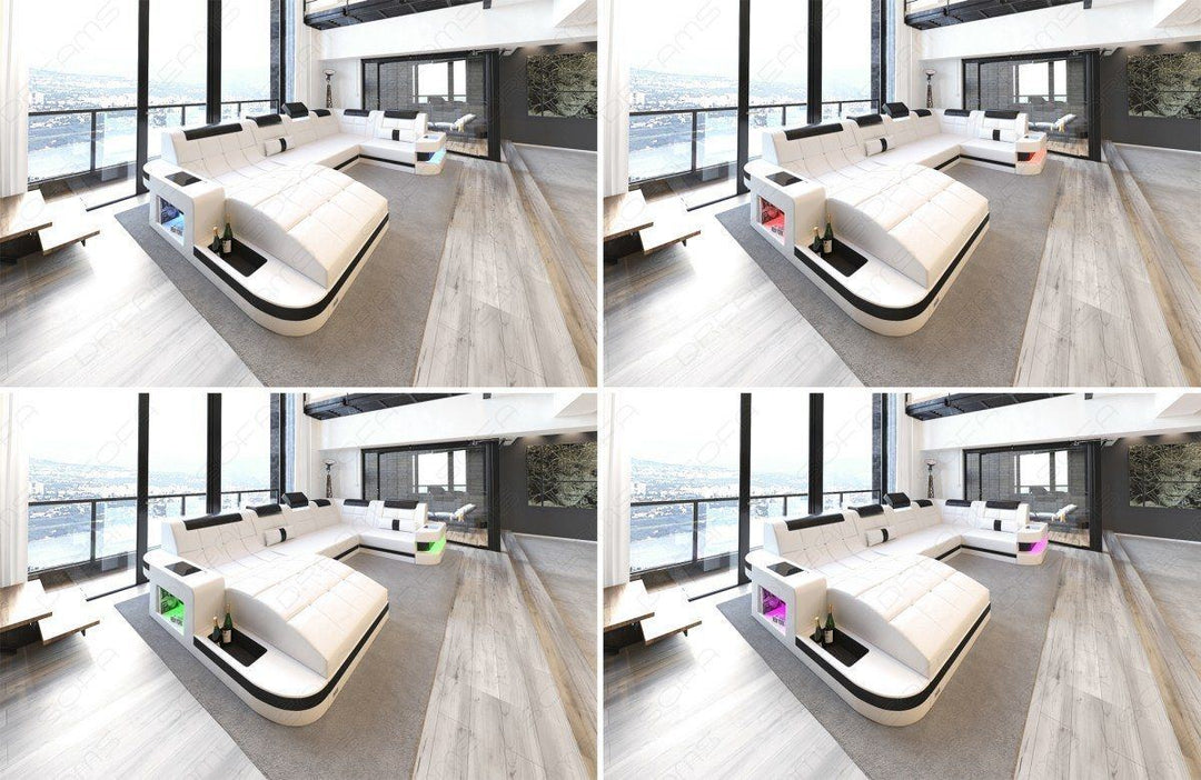Das Sofa Wave XXL ist inklusive einer LED Beleuchtung (Farbwechsel) mit Touch Wheel Fernbedienung