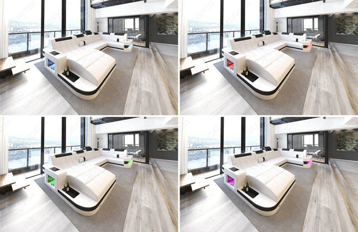 Das Sofa Wave XXL ist inklusive einer LED Beleuchtung (Farbwechsel) mit Touch Wheel Fernbedienung