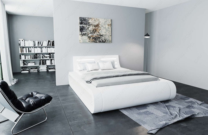 Design Boxspringbett Sorano mit LED in weiÃŸ