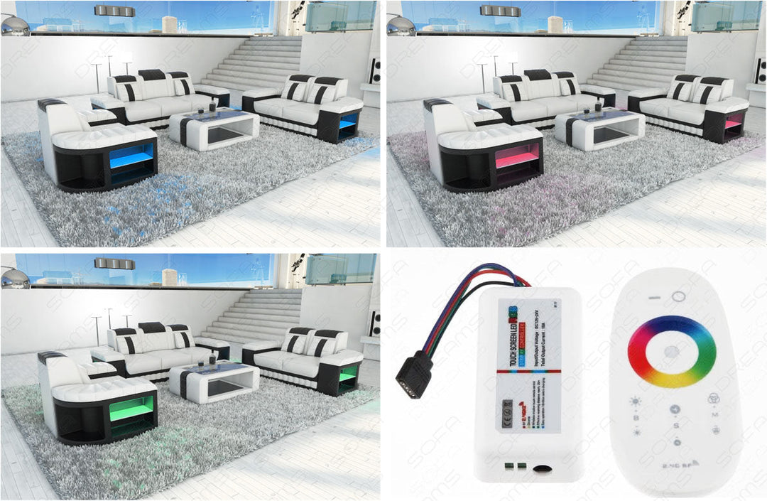 LED RGB Beleuchtung fÃ¼r Sofa Bellagio 3-2-1 inkl. Fernbedienung