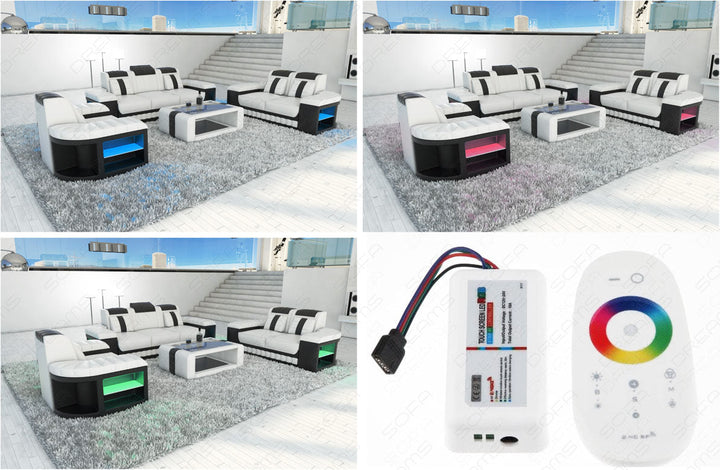 LED RGB Beleuchtung fÃ¼r Sofa Bellagio 3-2-1 inkl. Fernbedienung