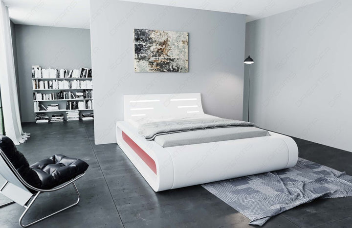Design Wasserbett Sorano in Kunstleder weiÃŸ-rot