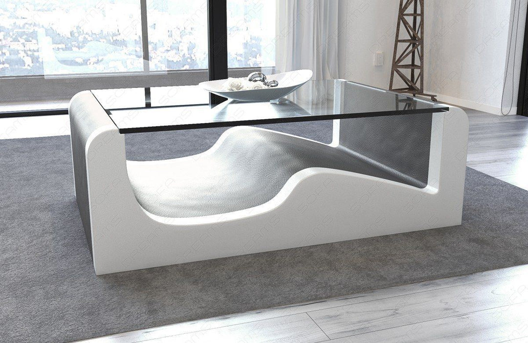 Design Couchtisch Wave in den Farben grau-weiss