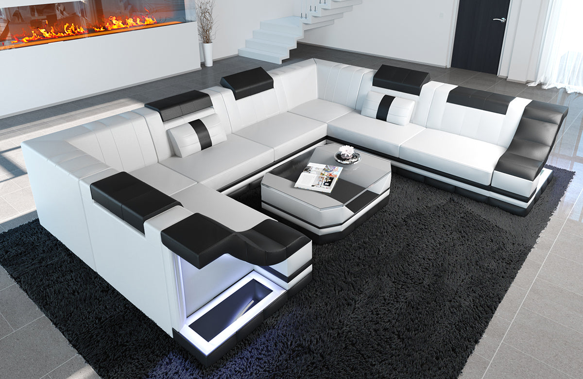Sectional Nero Mini Leather Sofa