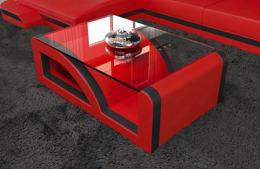 Couchtisch Palermo in den Farben rot-schwarz