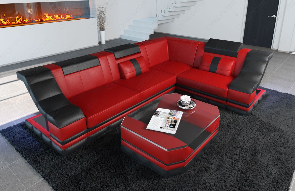 Corner Sofa Nero Leather
