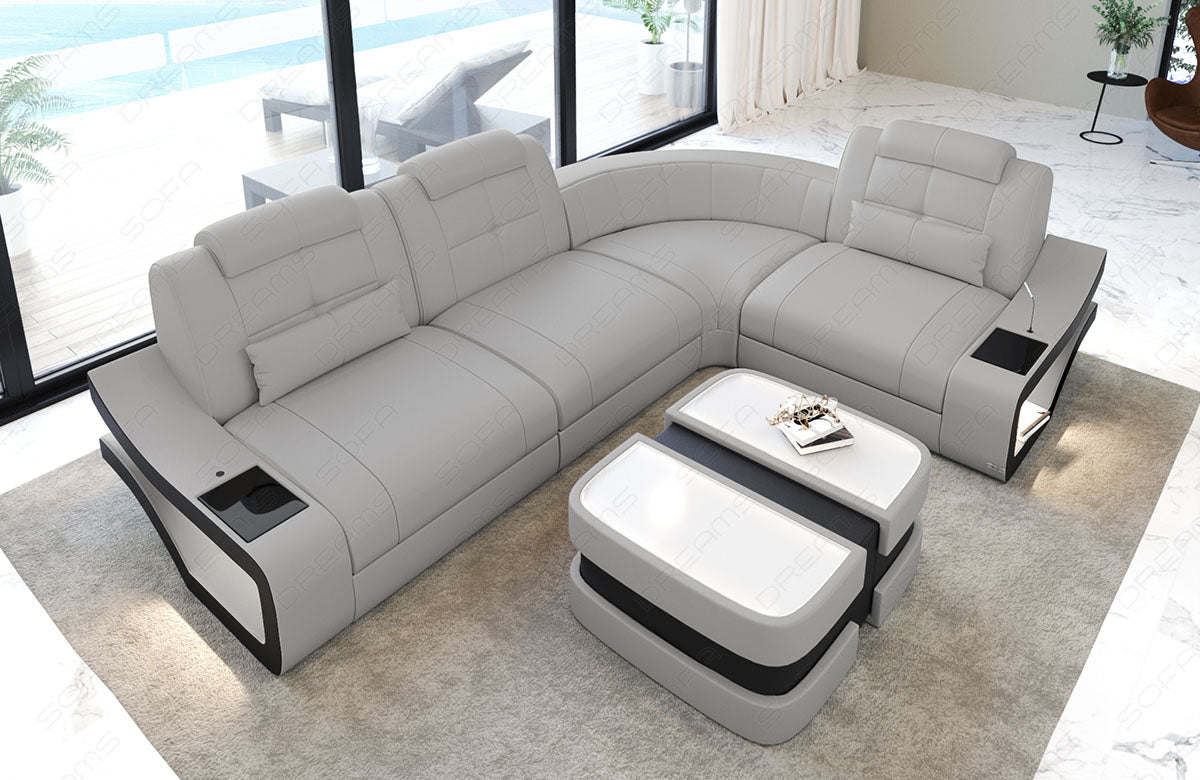 Leather Sofa Naomi L Shape Mini