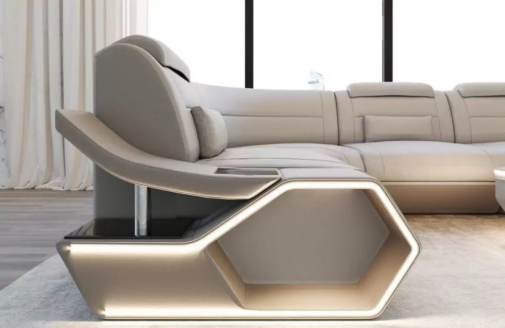 Pescara L-shaped corner sofa design - leather and comfort