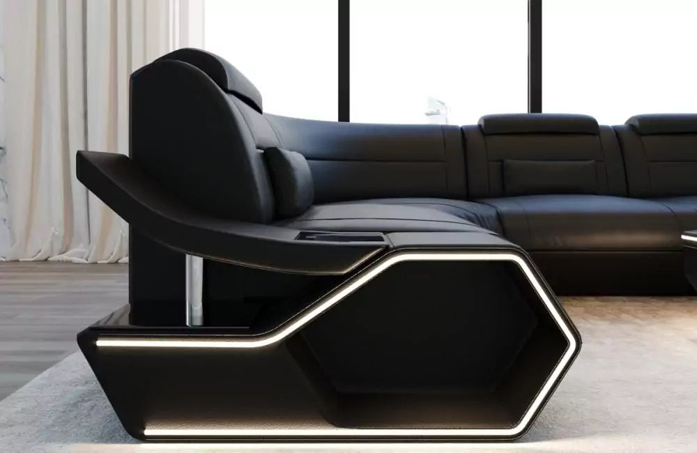 Pescara L-shaped corner sofa design - leather and comfort