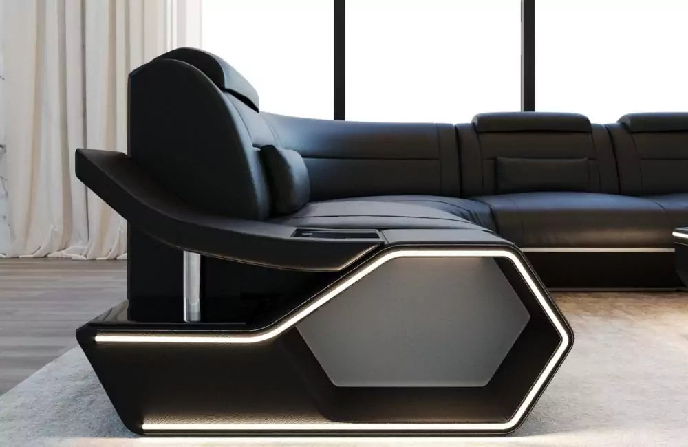 Pescara L-shaped corner sofa design - leather and comfort