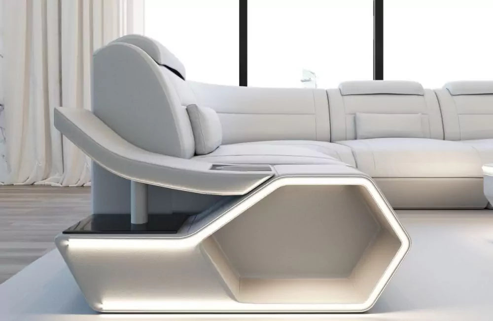 Pescara L-shaped corner sofa design - leather and comfort