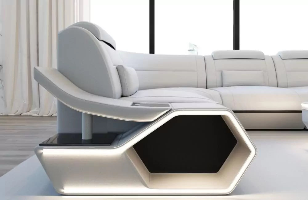 Pescara L-shaped corner sofa design - leather and comfort