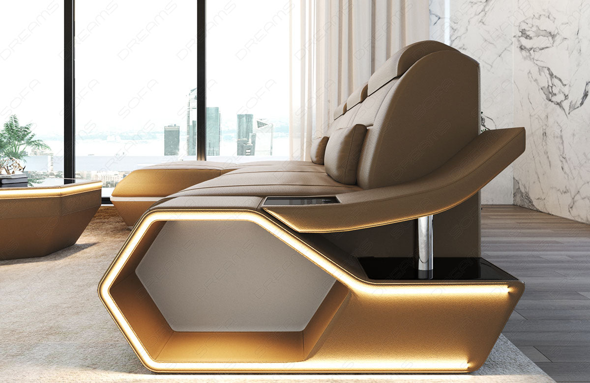 Toscano L-shaped leather corner sofa – modern and comfortable