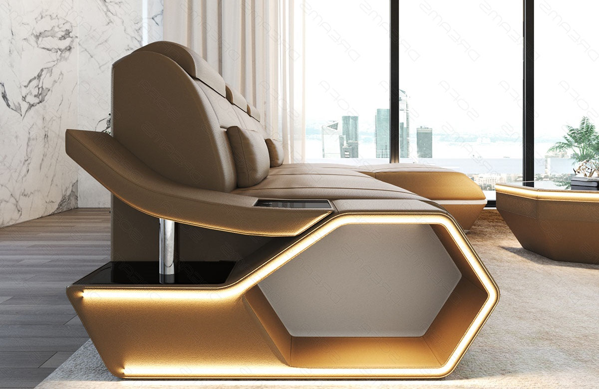 Toscano L-shaped leather corner sofa – modern and comfortable