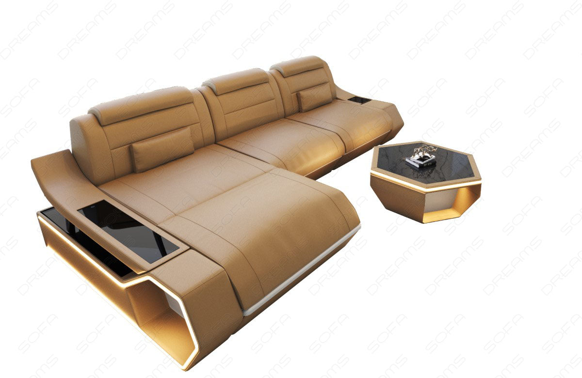 Toscano L-shaped leather corner sofa – modern and comfortable