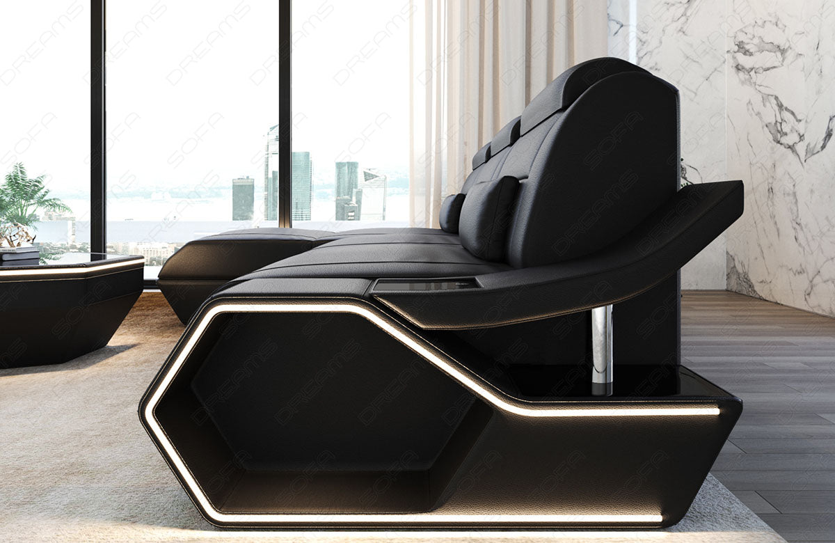 Toscano L-shaped leather corner sofa – modern and comfortable