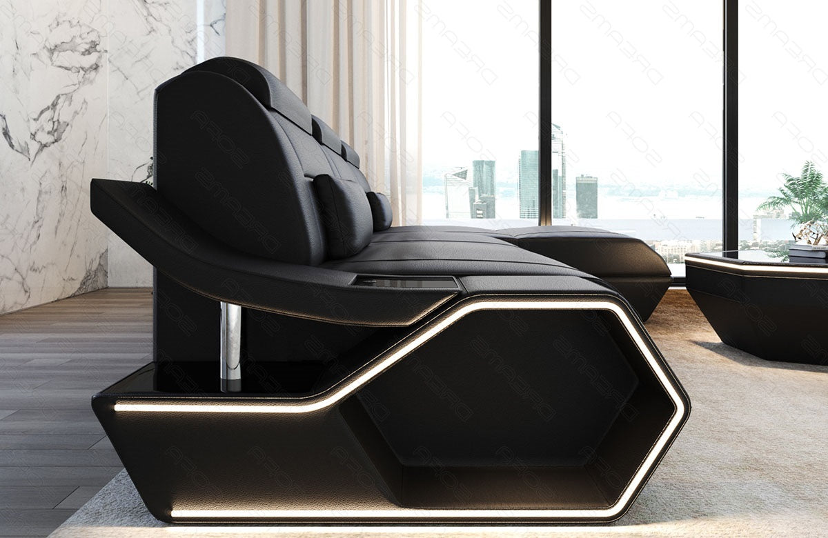 Toscano L-shaped leather corner sofa – modern and comfortable