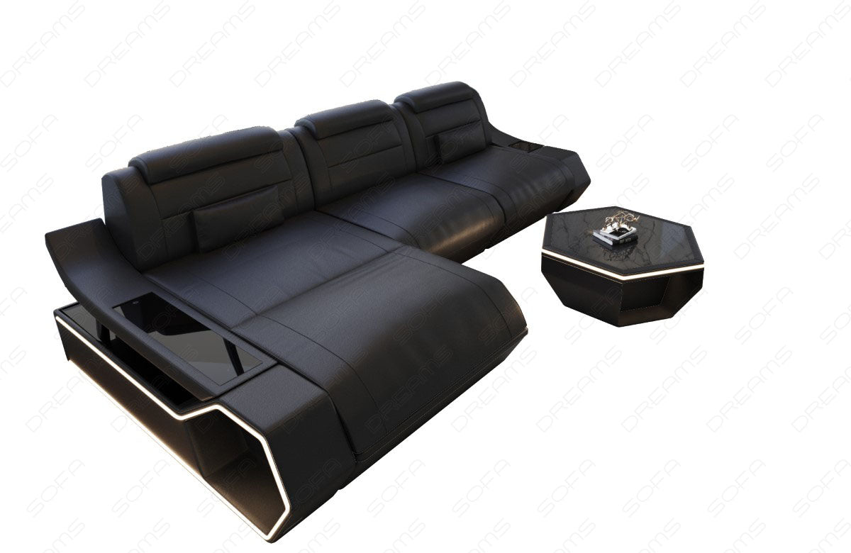 Toscano L-shaped leather corner sofa – modern and comfortable