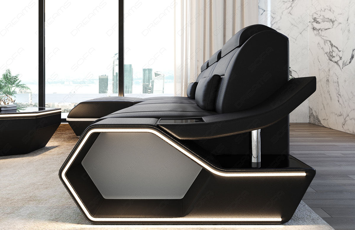 Toscano L-shaped leather corner sofa – modern and comfortable