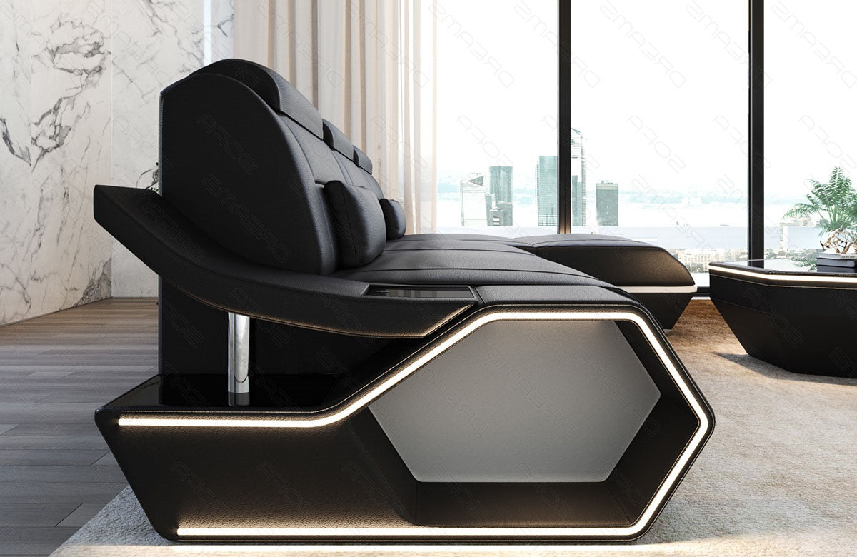 Toscano L-shaped leather corner sofa – modern and comfortable