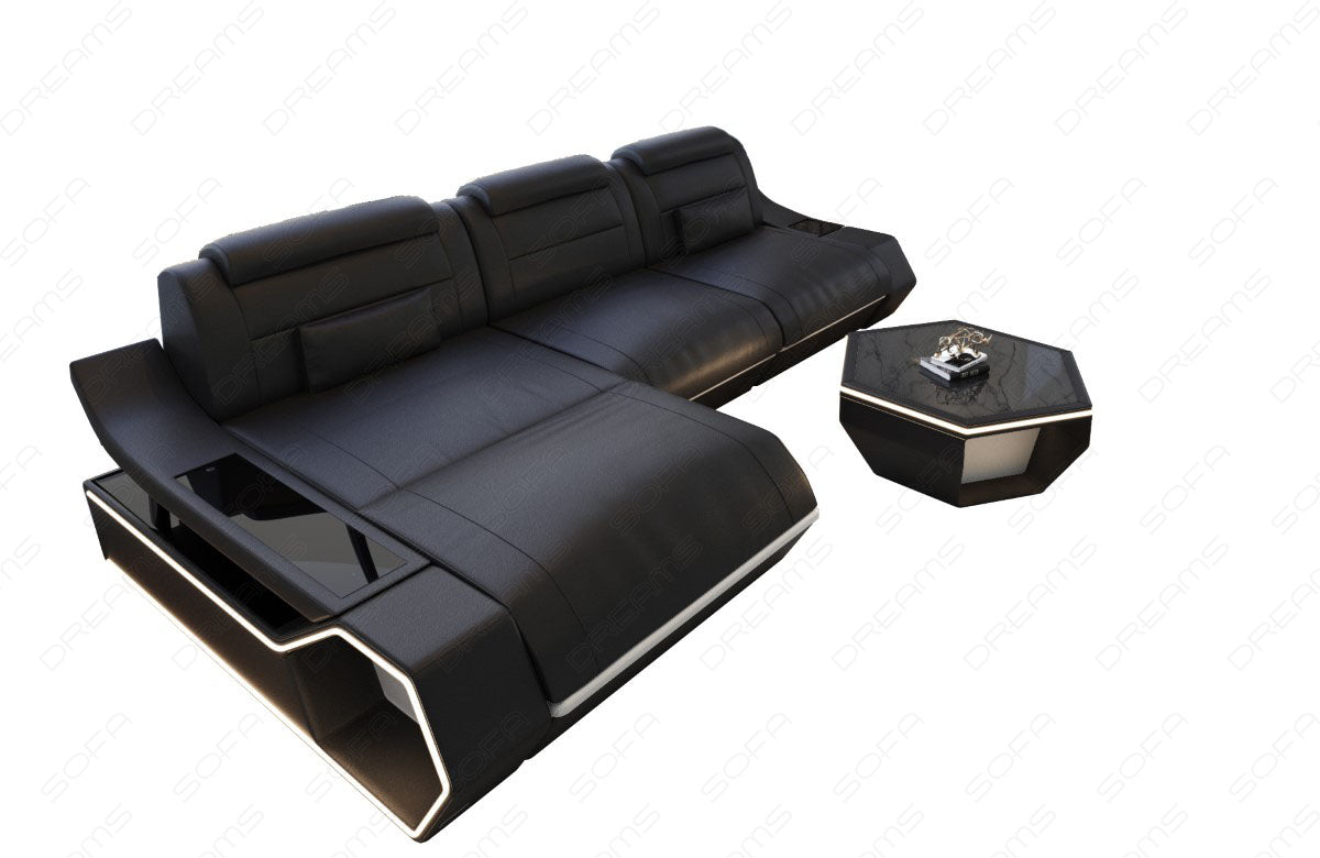 Toscano L-shaped leather corner sofa – modern and comfortable
