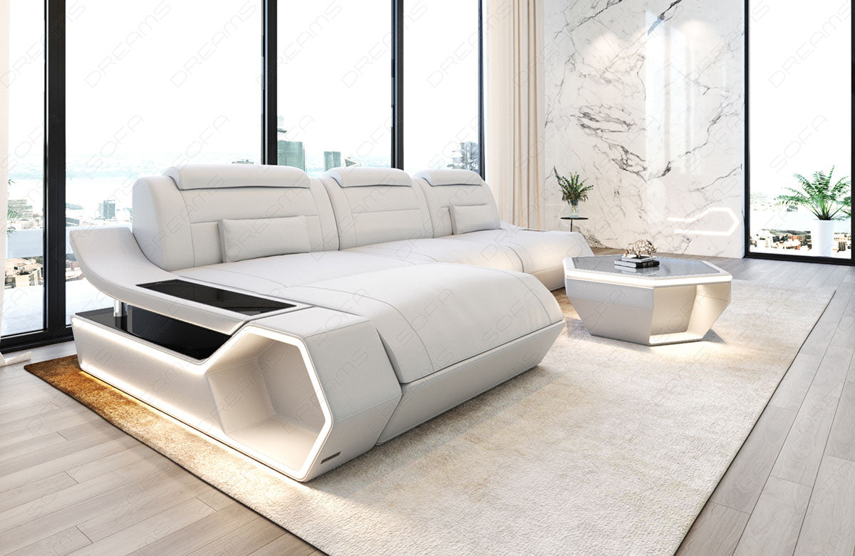 Toscano L-shaped leather corner sofa – modern and comfortable