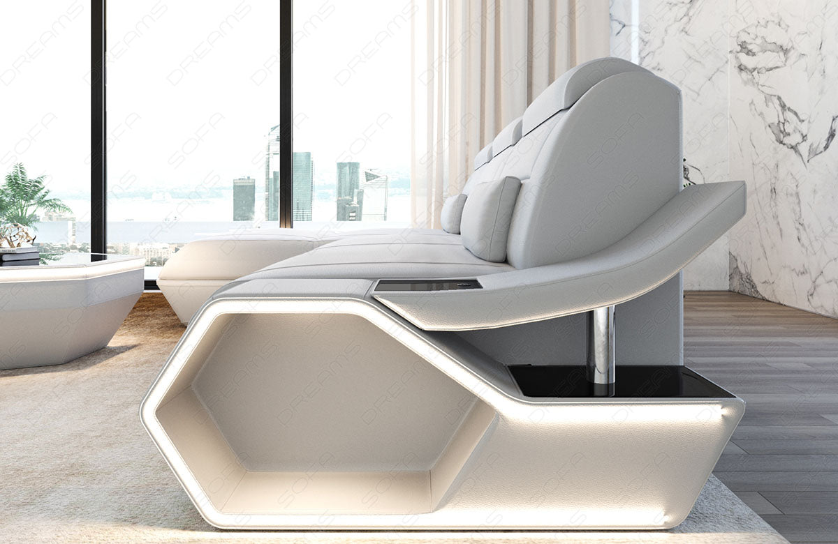 Toscano L-shaped leather corner sofa – modern and comfortable