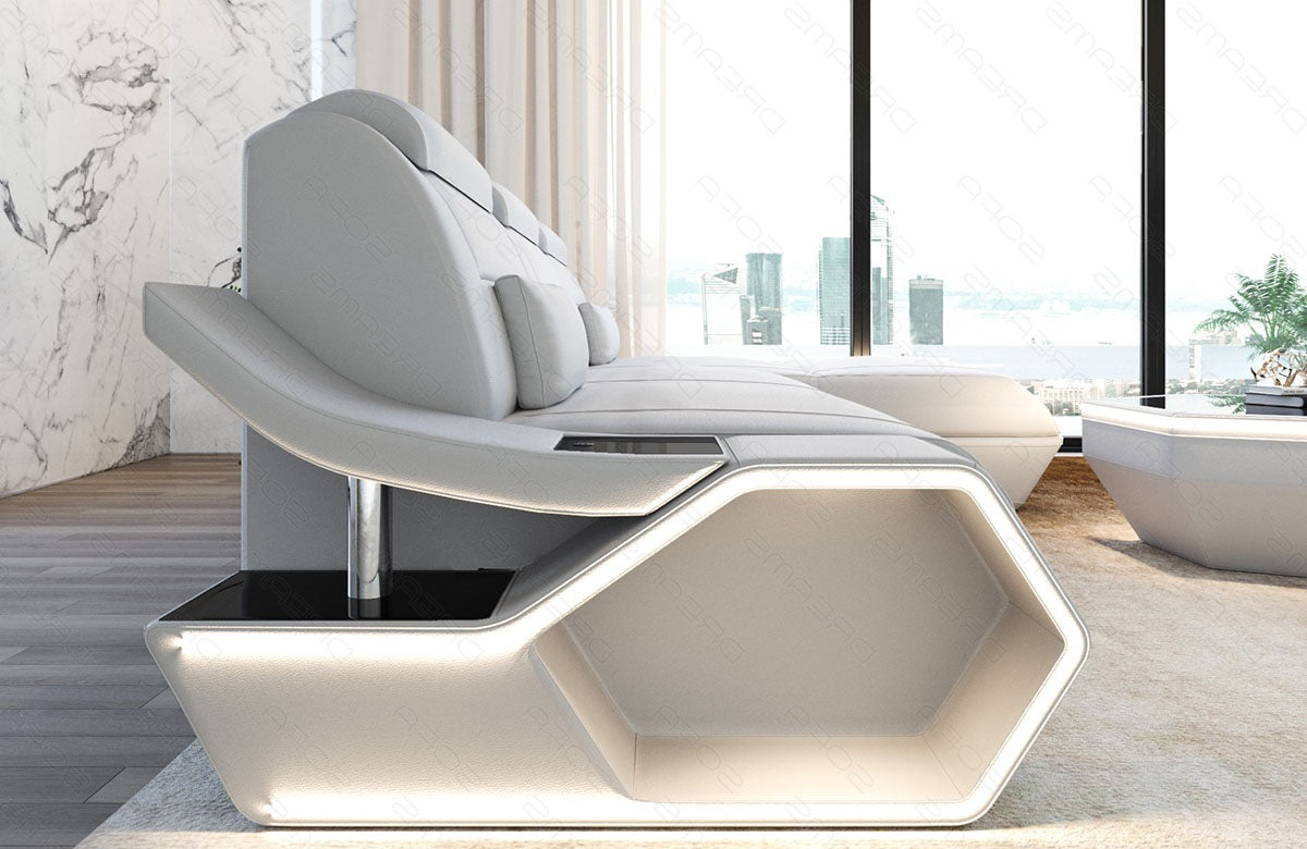 Toscano L-shaped leather corner sofa – modern and comfortable