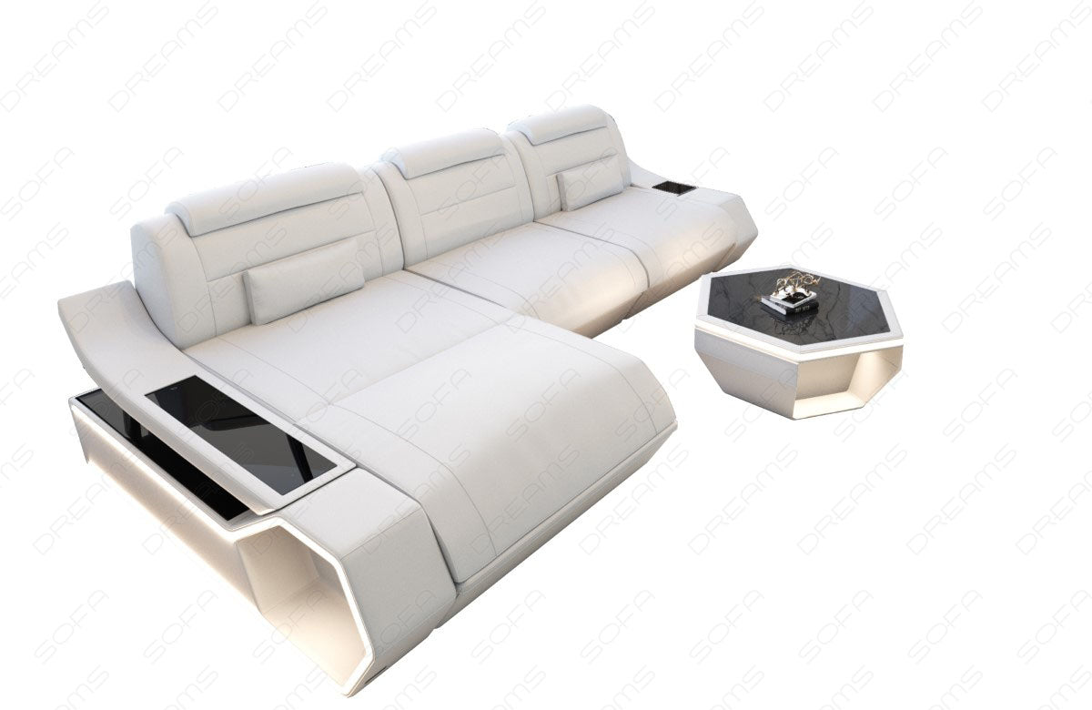 Toscano L-shaped leather corner sofa – modern and comfortable