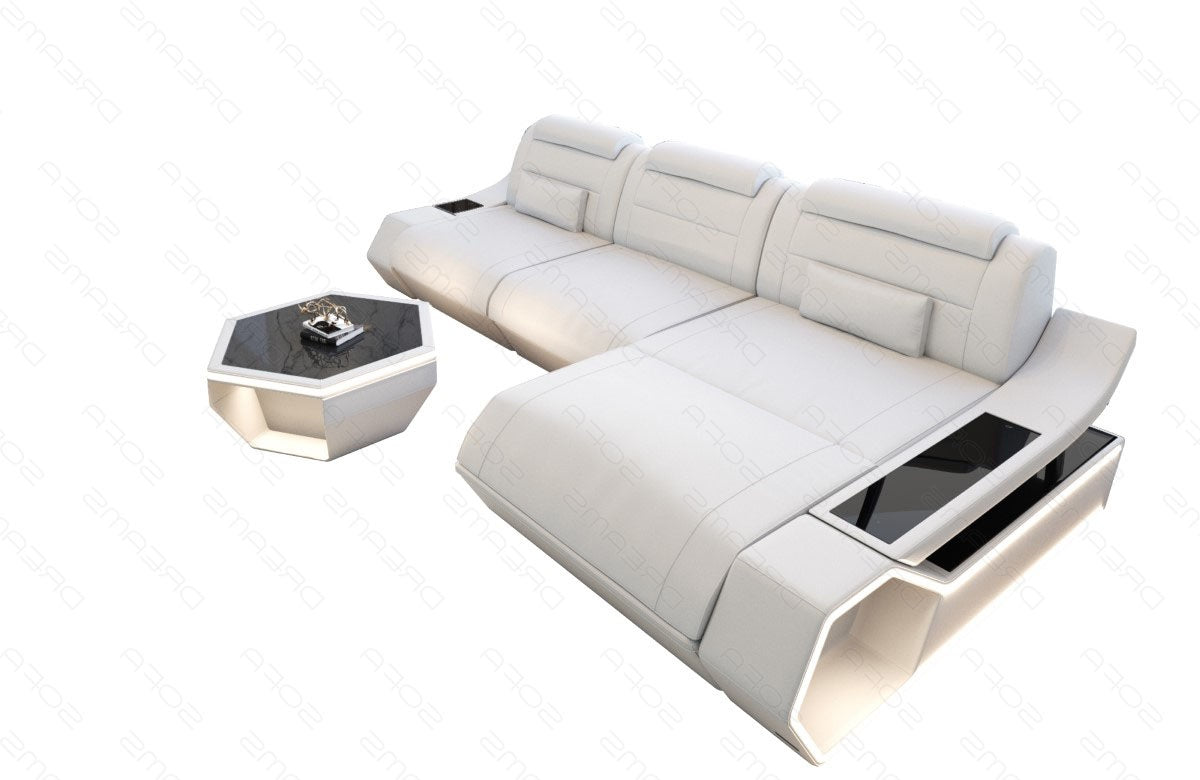 Toscano L-shaped leather corner sofa – modern and comfortable