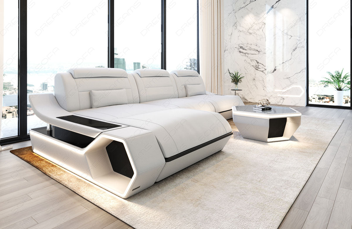 Toscano L-shaped leather corner sofa – modern and comfortable