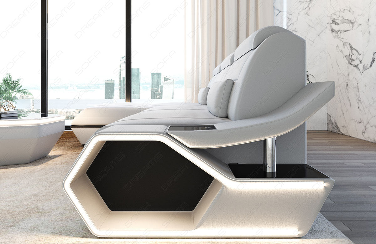 Toscano L-shaped leather corner sofa – modern and comfortable