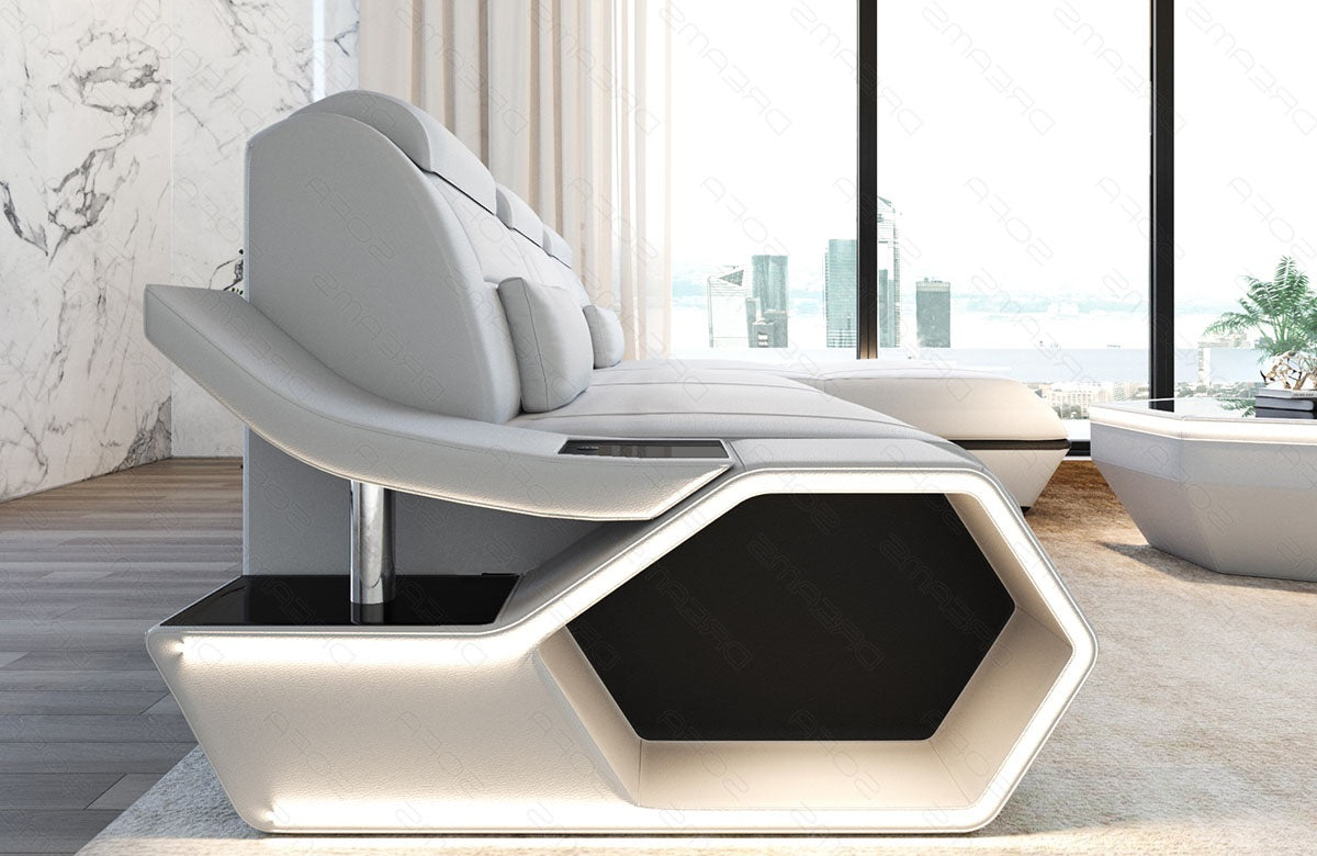 Toscano L-shaped leather corner sofa – modern and comfortable