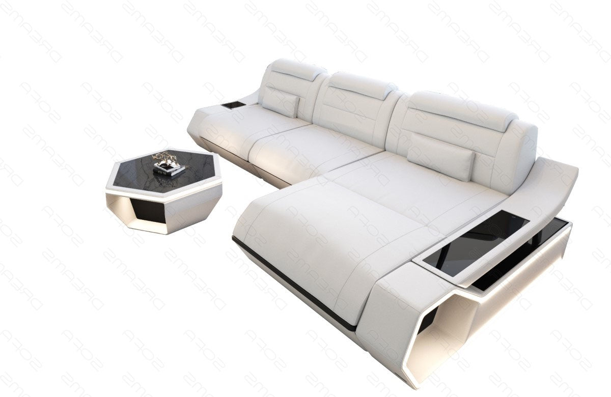 Toscano L-shaped leather corner sofa – modern and comfortable