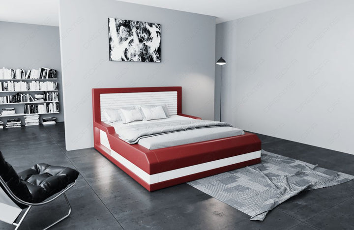 Komplettbett Treviso mit 7-Zonen Matratze und Lattenrost in rot-weiÃŸ