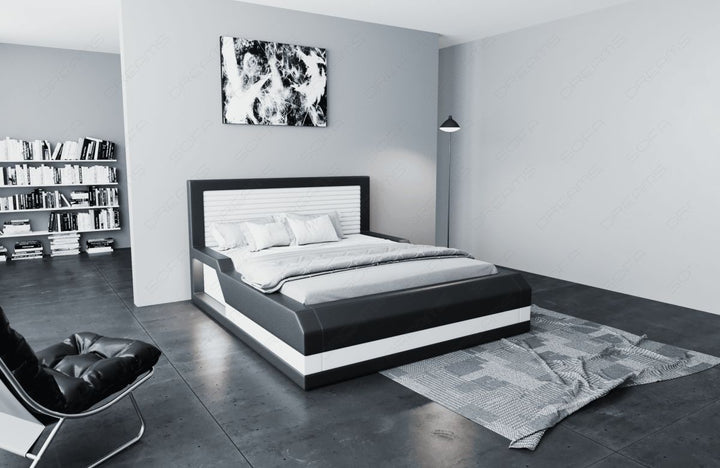 Komplettbett Treviso mit 7-Zonen Matratze und Lattenrost in schwarz-weiÃŸ
