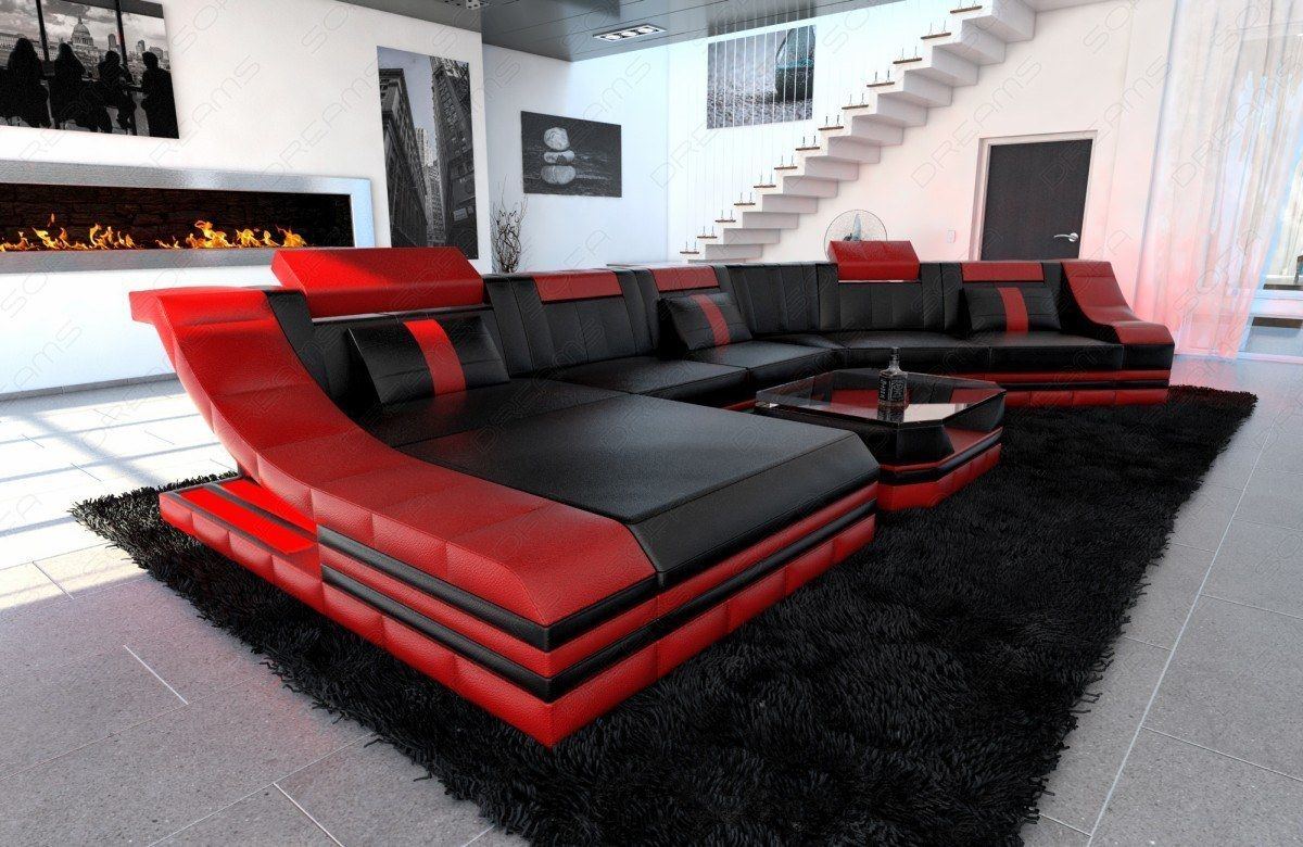 Sectional Temoni Cl Leather Sofa With Led