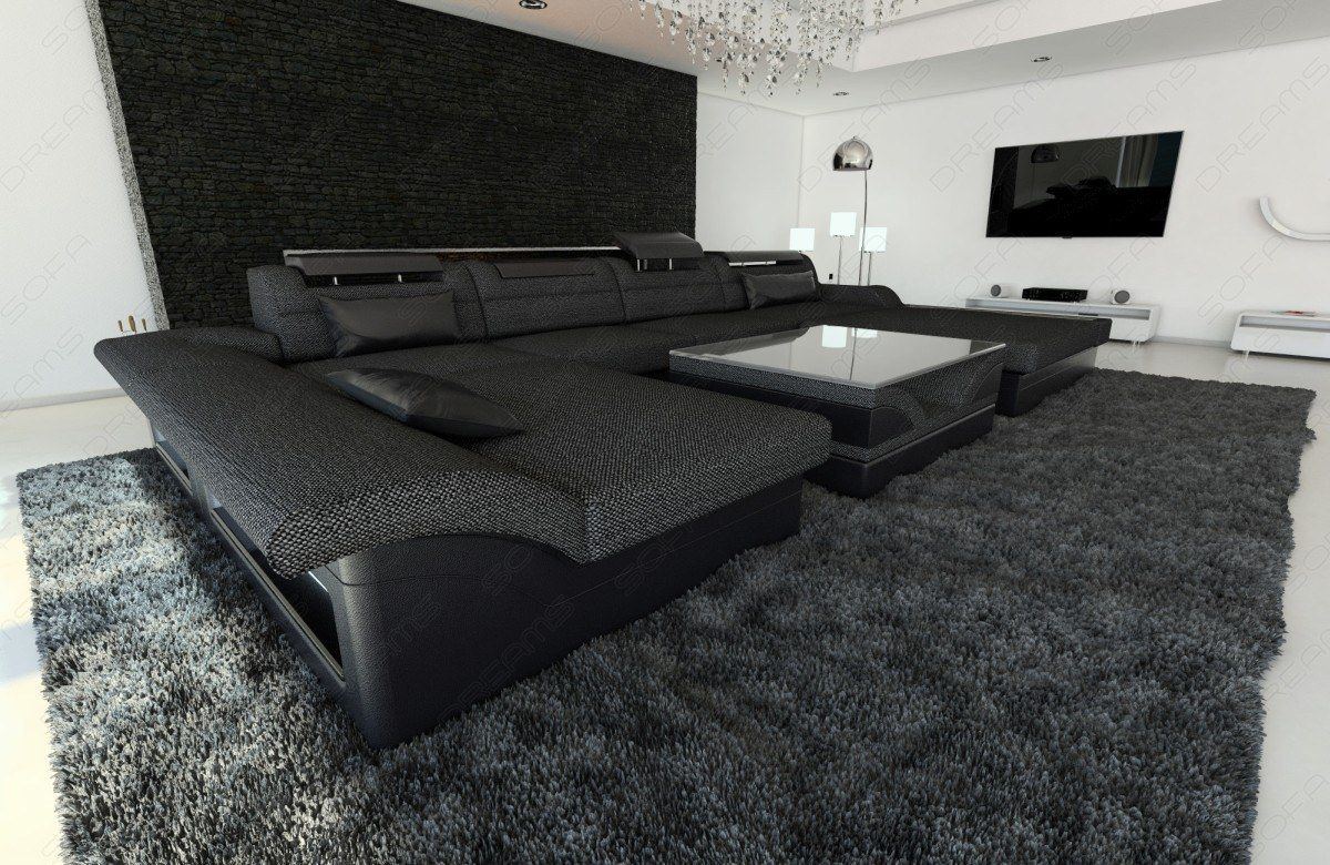 Megano Sectional With Led And Fabric Cover