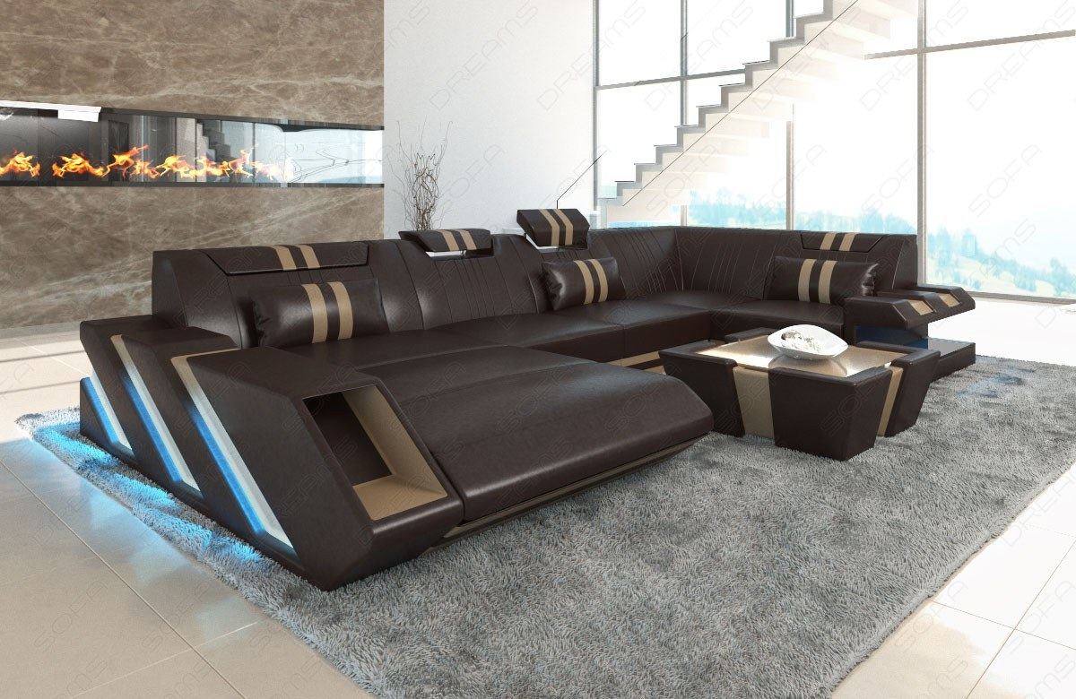 Leather Sectional Apollo With Ottoman