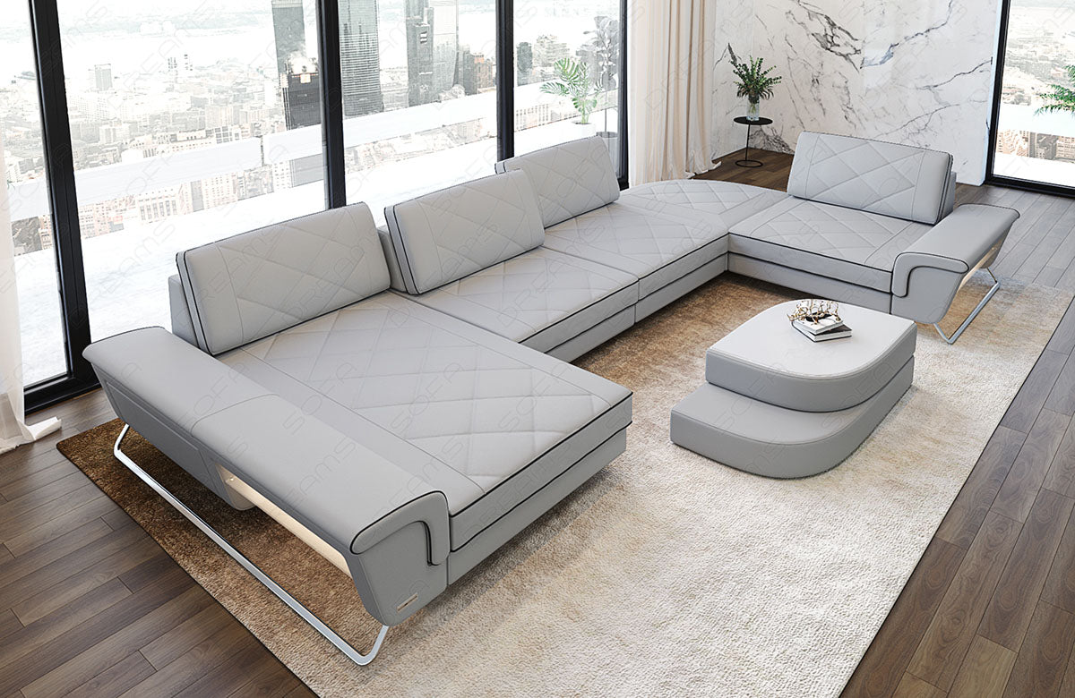 Leather Sectional Lari