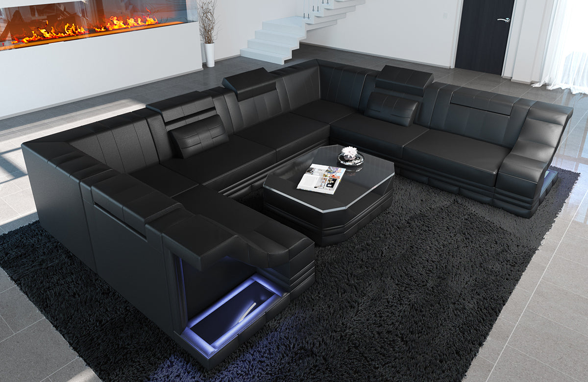 Sectional Nero Mini Leather Sofa
