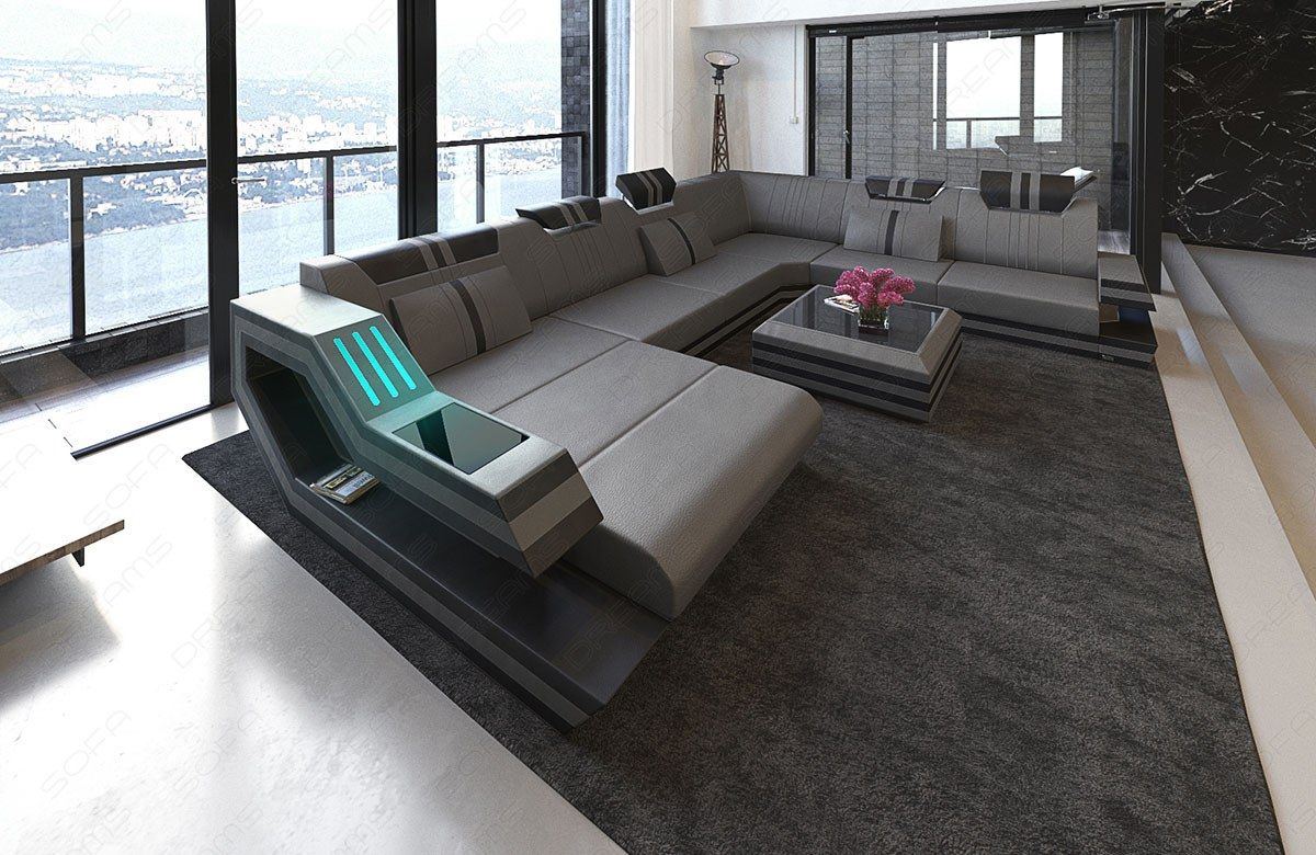 Xxl Rodeo Sofa In Leather With Ottoman