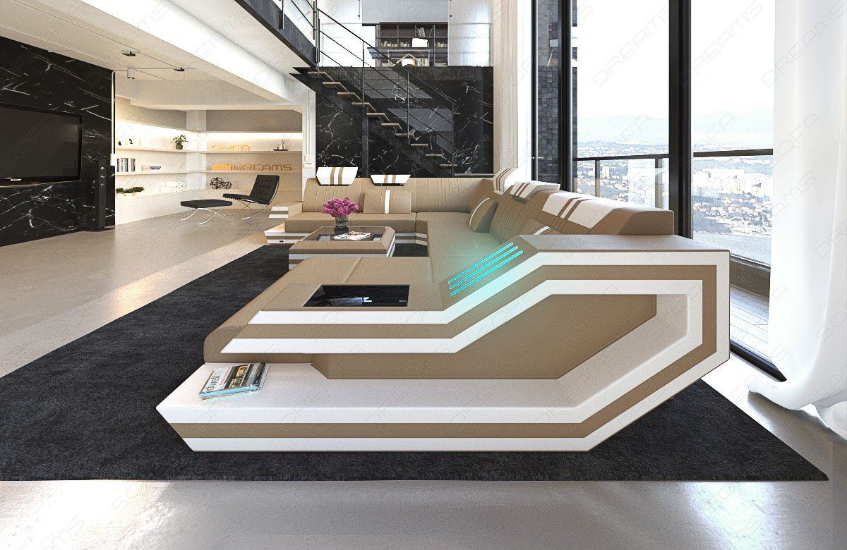 Xxl Rodeo Sofa In Leather With Ottoman