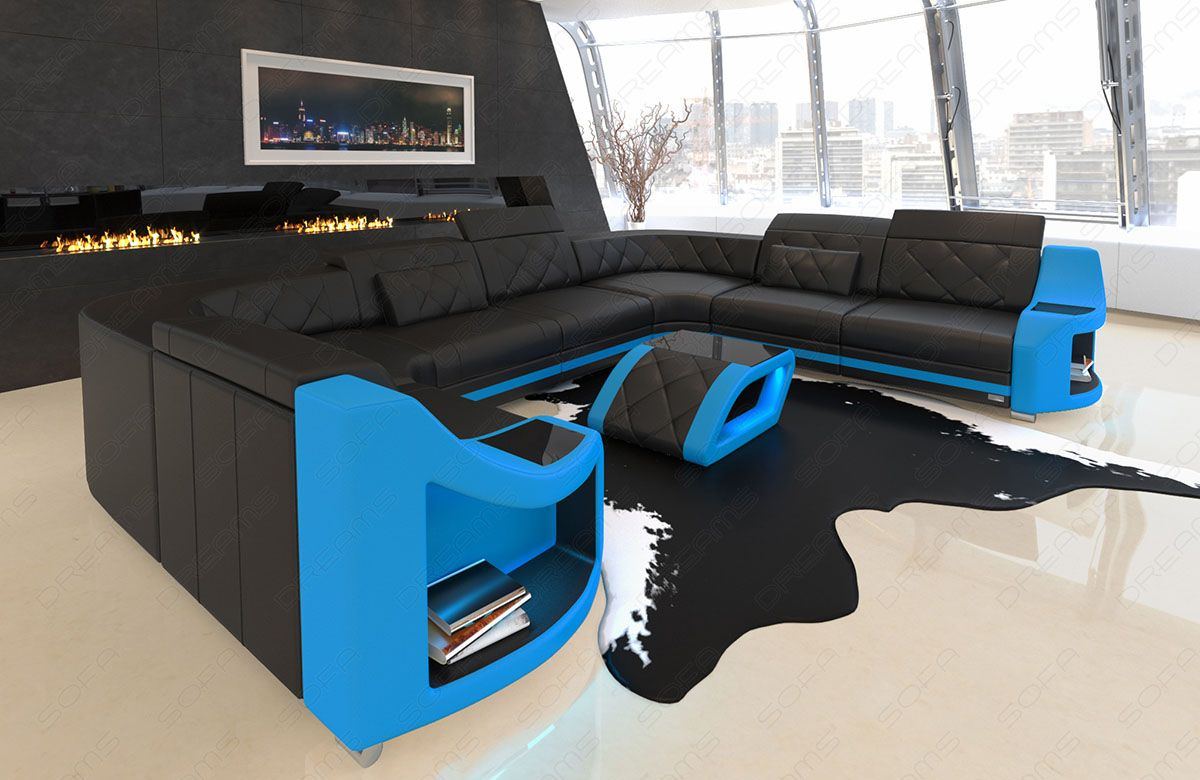 U Shape Mini Leather Sofa Gobi