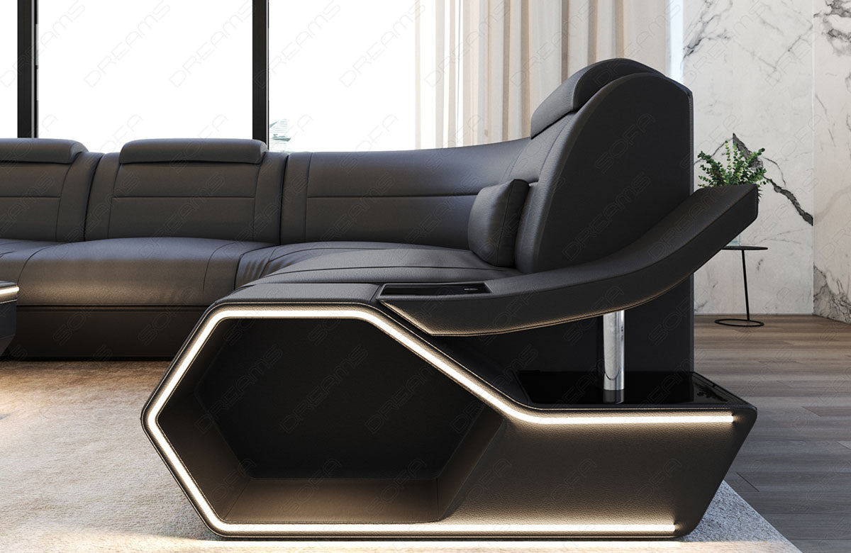 Toscano U-shaped leather living area – luxury & comfort