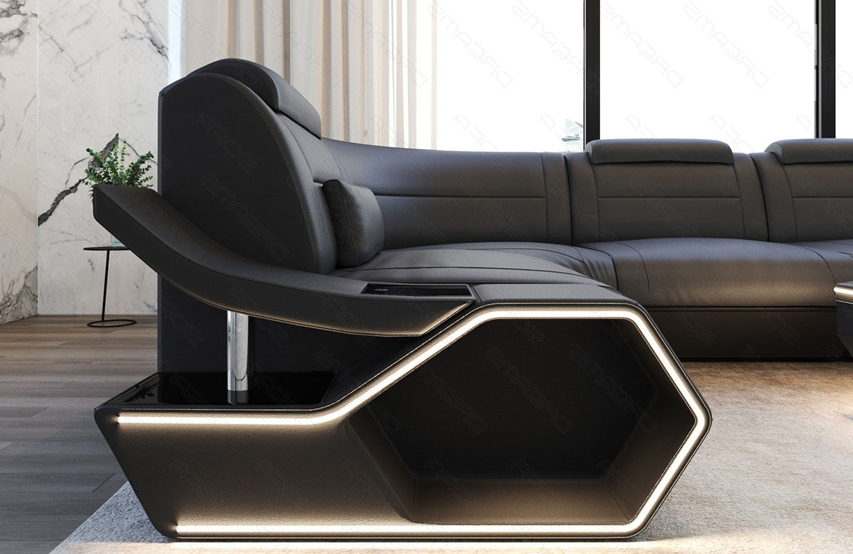 Toscano U-shaped leather living area – luxury & comfort